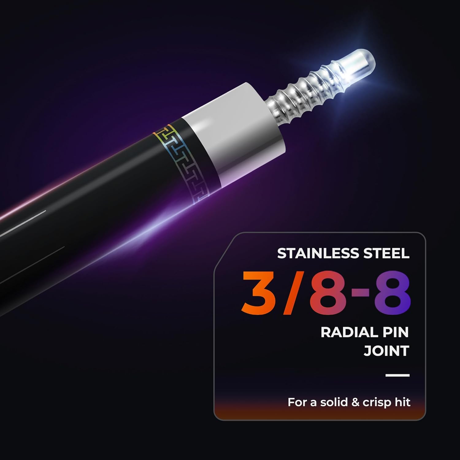 Carbon Fiber Pool Cue Stick with Case, 2pieces 58inch Low Deflection Professional Cue Stick for Billiards, Pro Taper Carbon Fibre Shaft with Genuine Leather Wrap and 12.5mm Tip (19oz-20oz)